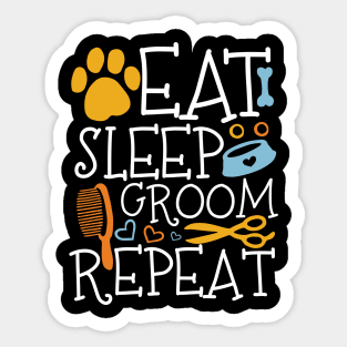 Eat Sleep Groom Repeat Sticker